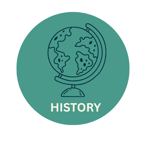a teal circle with the word 